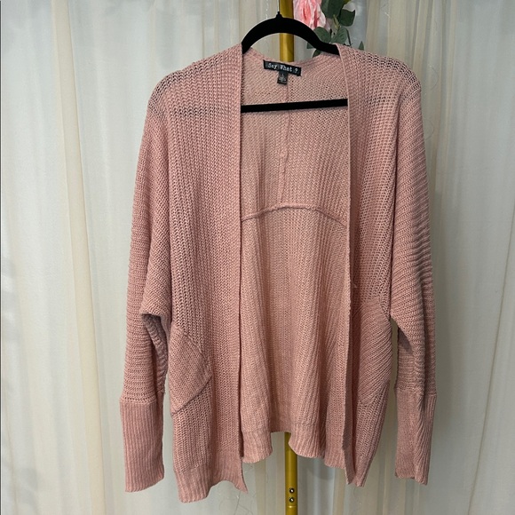Say What? Sweaters - Say What? Blush Open-Front Cardigan